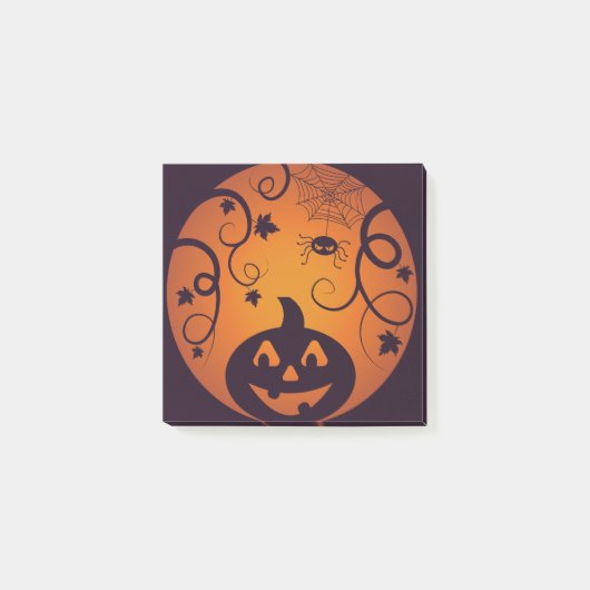 Post-it® Halloween Jack-o'-lantern citrouille visage et ara (Devant)