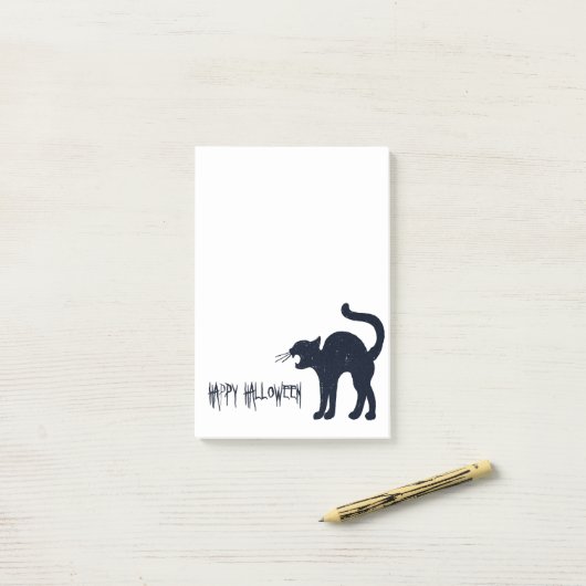 Post-it® Halloween noir chat Silhouette (Sur un bureau)