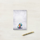 Post-it® Halloween Scarecrow With Bats Crow and Owl (Sur un bureau)