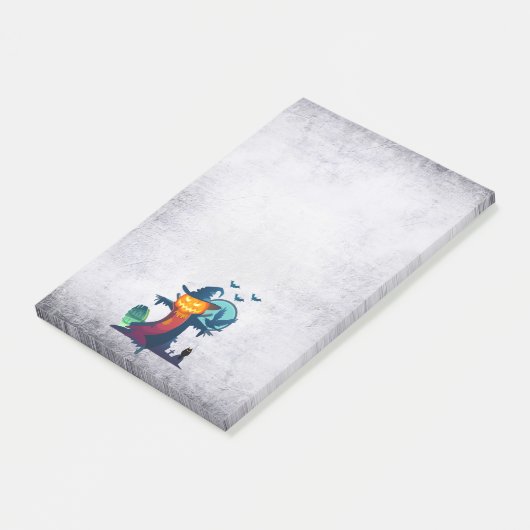 Post-it® Halloween Scarecrow With Bats Crow and Owl (Incliné)