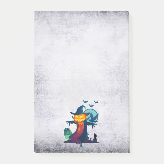 Post-it® Halloween Scarecrow With Bats Crow and Owl (Devant)