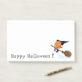 Post-it® Halloween sorcière Citrouille voler drôle (Sur un bureau)