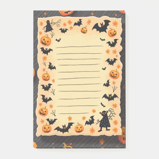 Post-it® Halloween Sticky Notes avec Citrouilles amusants e (Devant)