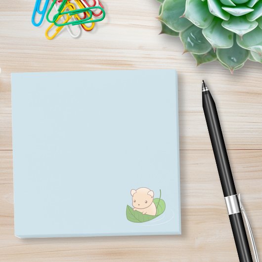 Post-it® Hamster de souris mignonne flottant sur un bleu fe