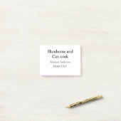 Post-it® Handsome et peut cuisiner ajouter nom maître chef  (Sur un bureau)