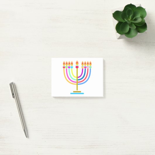 Post-it® Hanoukka Menorah Lights Symbole de vacances (Bureau)