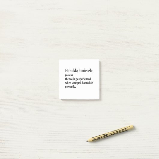 Post-it® Hanoukka Miracle Funny Chanukah Juif Définition (Sur un bureau)