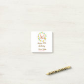 Post-it® Happy 20th Birthday red add name monogram wreath (Sur un bureau)