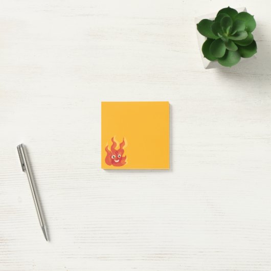Post-it® Happy Burning Fire Flame Character (Bureau)