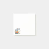 Post-it® Happy Cat on top of a Book Stack (Devant)