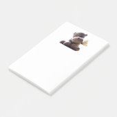 Post-it® Happy Grey Hippo tenant Daisy, mignonne Love Photo (Incliné)