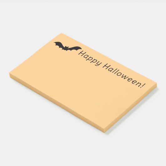 Post-it® Happy Halloween Black Flying Bat Orange Notes (Incliné)