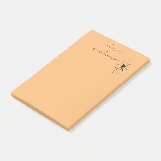 Post-it® Happy Halloween Black Spider Orange Post-It Notes (Incliné)
