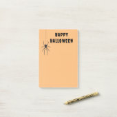 Post-it® Happy Halloween Black Spider Orange Post-It Notes (Sur un bureau)