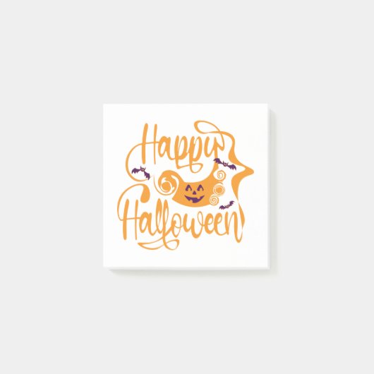 Post-it® Happy Halloween chauves-souris Jack-o'-lantern (Devant)