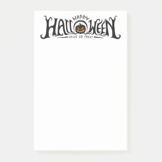 Post-it® Happy Halloween Jack-O-Lantern Post-it Notes (Devant)