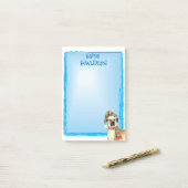 Post-it® Happy Howlidays Anatolian Shepherd Post-it Notes (Sur un bureau)