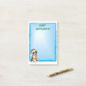 Post-it® Happy Howlidays Boxer (Sur un bureau)