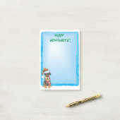 Post-it® Happy Howlidays Doberman (Sur un bureau)