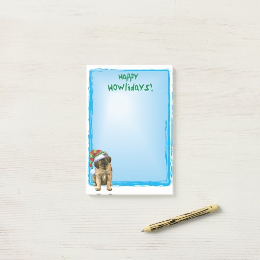 Post-it® Happy Howlidays Leonberger (Sur un bureau)