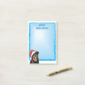 Post-it® Happy Howlidays Rottweiler (Sur un bureau)