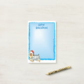Post-it® Happy Howlidays Silky Terrier (Sur un bureau)