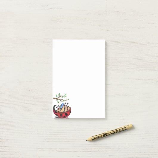 Post-it® Happy Ladybug Funny Publier ses notes (Sur un bureau)