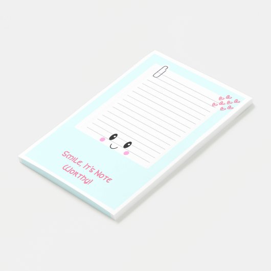 Post-it® Happy Notes Blue : Kawaii Sticky Post It-Notes (Incliné)