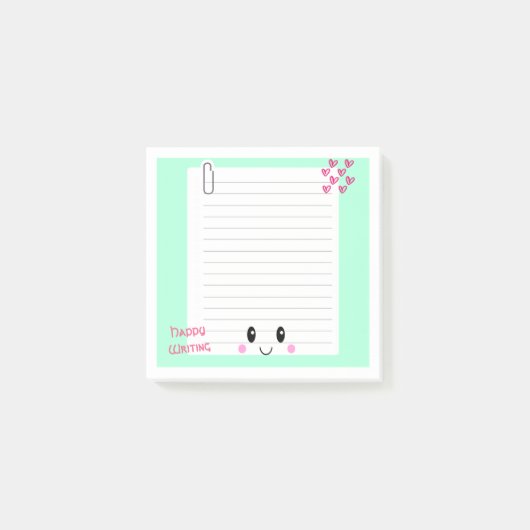 Post-it® Happy Notes Green : Kawaii Sticky Notes (Devant)