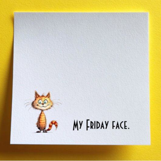 Post-it® Happy Orange Cartoon Cat My Friday Face