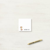 Post-it® Happy Orange Cartoon Cat My Friday Face (Sur un bureau)