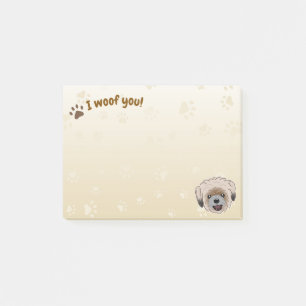 Post-it® Happy Shih Tzu Amoureux des chiens I Woof You Paws