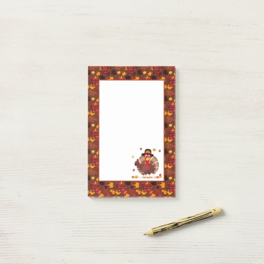 Post-it® Happy Thanksgiving (Sur un bureau)