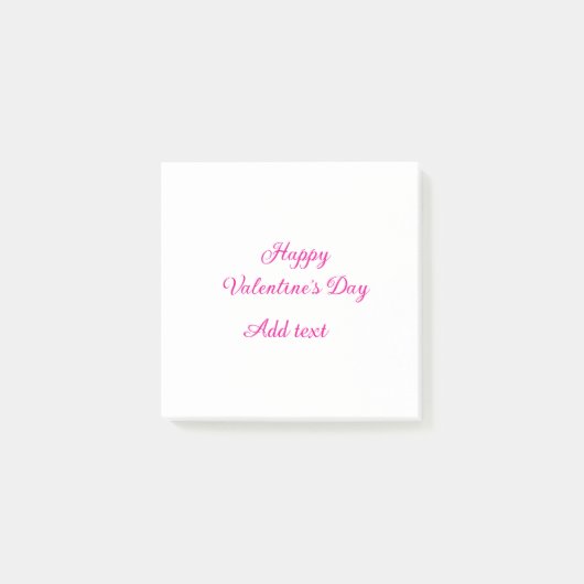 Post-it® Happy Valentine's day pink text name message (Devant)