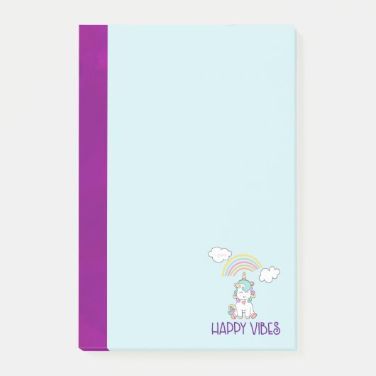 Post-it® Happy Vibes Typographie mignonne souriant Unicorn (Devant)