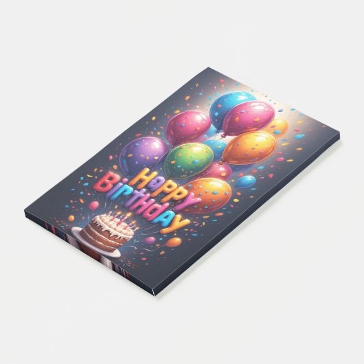 Post-it® Hapy Birthday Cake Post-It Notes (Incliné)