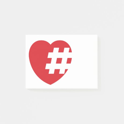 Post-it® hashtag à un coeur (Devant)