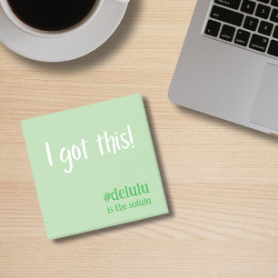 Post-it® Hashtag #Delulu is the Solulu Green