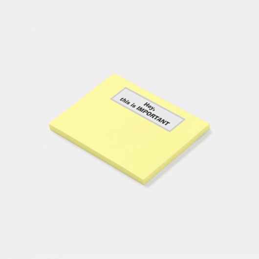 Post-it® Hé, c'est IMPORTANT (Jaune) (Incliné)