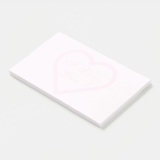 Post-it® Heart Post it Notes - I Love You - Custom Text (Incliné)