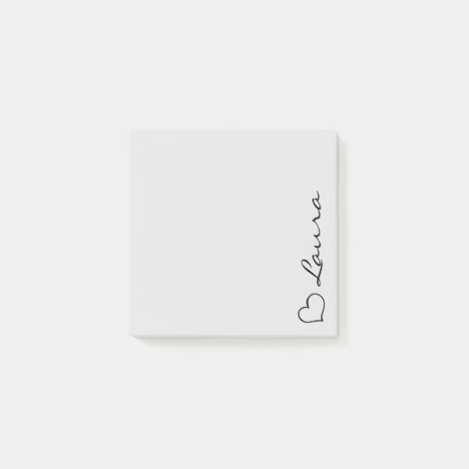 Post-it® Heart Your Name Script Custom Gift Sticky Notes (Devant)