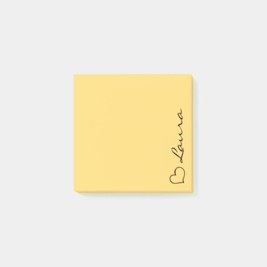 Post-it® Heart Your Name Script Custom Gift Sticky Notes (Devant)