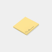 Post-it® Heart Your Name Script Custom Gift Sticky Notes (Incliné)