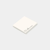 Post-it® Heart Your Name Script Custom Gift Sticky Notes (Incliné)