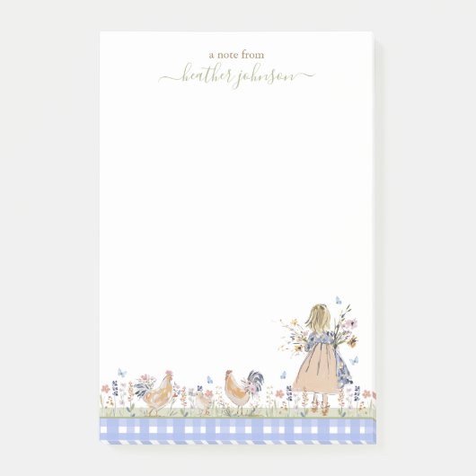 Post-it® Hearthlight Notes Printemps Doux Gingham de Prairi (Devant)