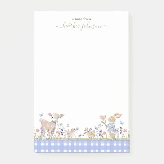 Post-it® Hearthlight Notes Spring Soft Meadow Gingham (Devant)