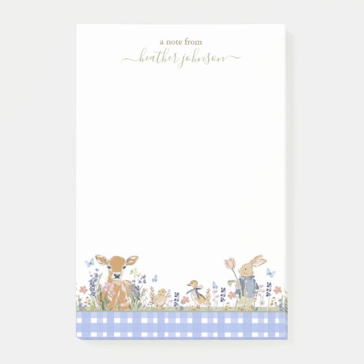 Post-it® Hearthlight Notes Spring Soft Meadow Gingham (Devant)