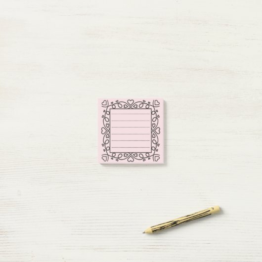 Post-it® Hearts Border  (Sur un bureau)