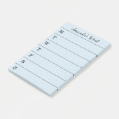 Post-it® Hebdomadaire bleu-clair nommé de manuscrit pour (Incliné)