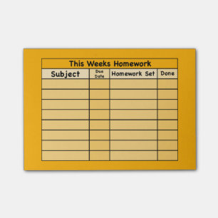 Post-it hebdomadaire de travail